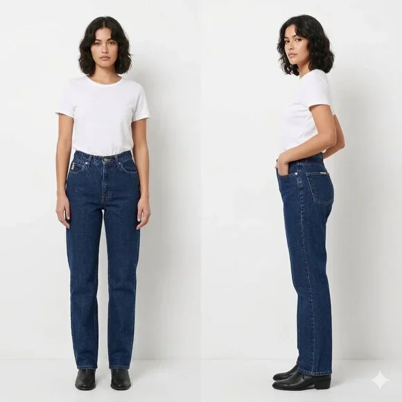 Vintage Guess Jeans American Tradition - Dark Wash High Rise Straight - Size 29 - Picture 2 of 8